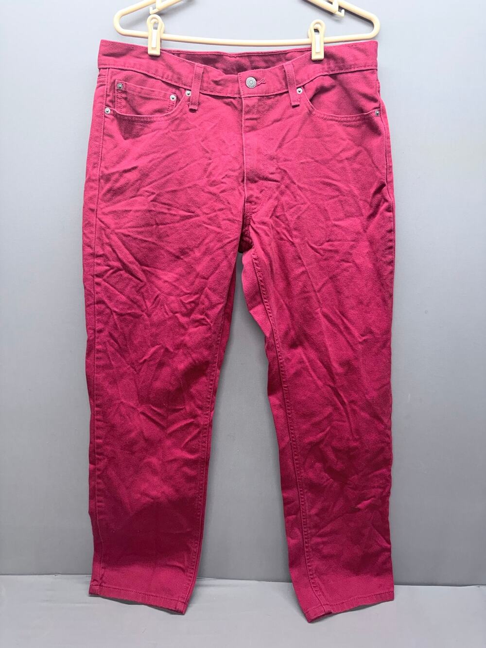 Levis 541 Athletic Taper Jeans Mens 36x32 Red Maroon Burgundy Denim Pants OEM